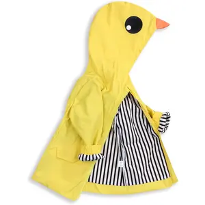 Toddler Baby Boy Girl Duck Raincoat Cute Cartoon Hoodie Zipper Coat Outfit