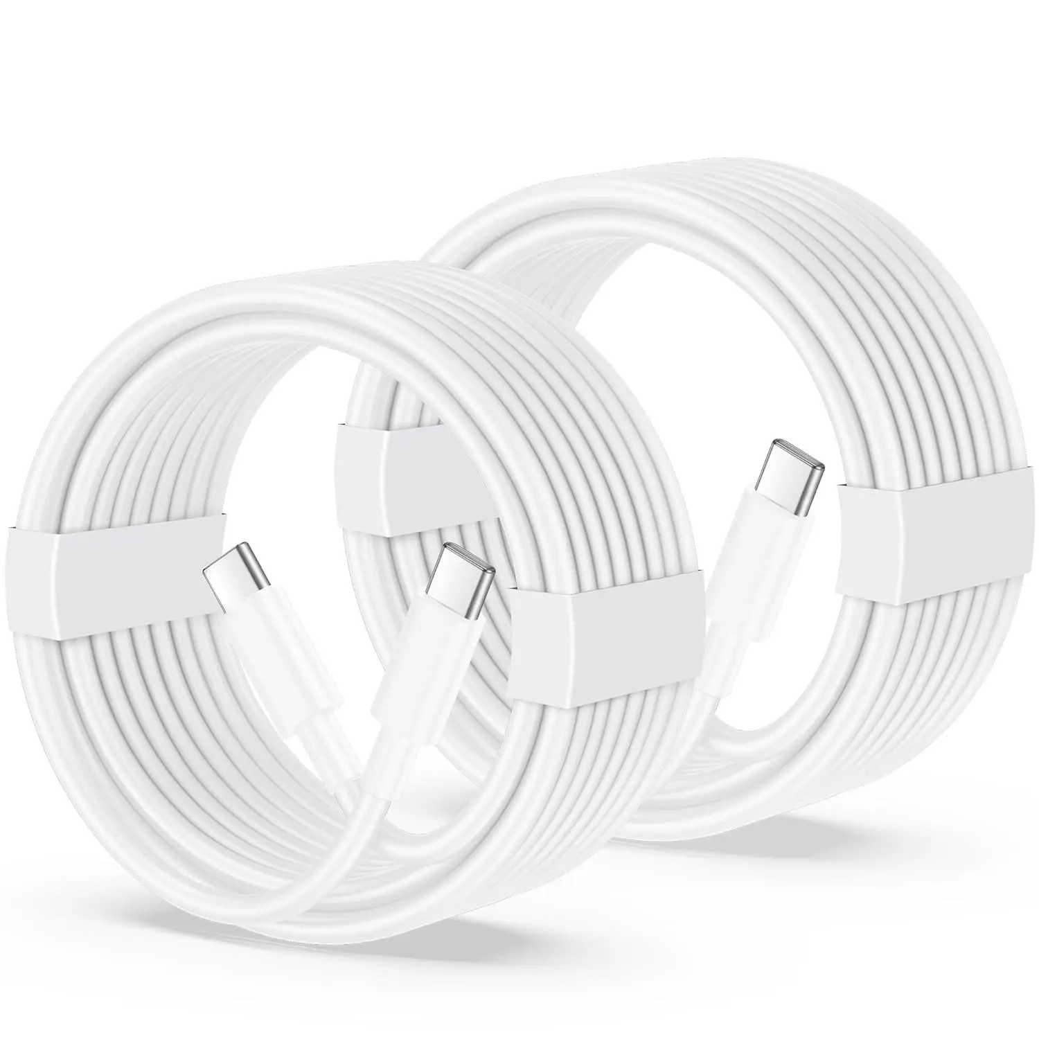 USB C to USB C Cable, 2-Pack 6FT 60W Fast Charging Cable Type C Charger Cord for iPhone 16/15 Pro Max/Plus/16e, iPad Pro/Air/Mini, MacBook, Samsung S25/S24/S23, Pixel 9/8/7, LG, Moto, Tablet, Android