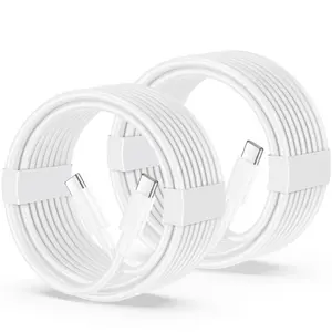 USB C to USB C Cable, 2-Pack 6FT 60W Fast Charging Cable Type C Charger Cord for iPhone 16/15 Pro Max/Plus/16e, iPad Pro/Air/Mini, MacBook, Samsung S25/S24/S23, Pixel 9/8/7, LG, Moto, Tablet, Android