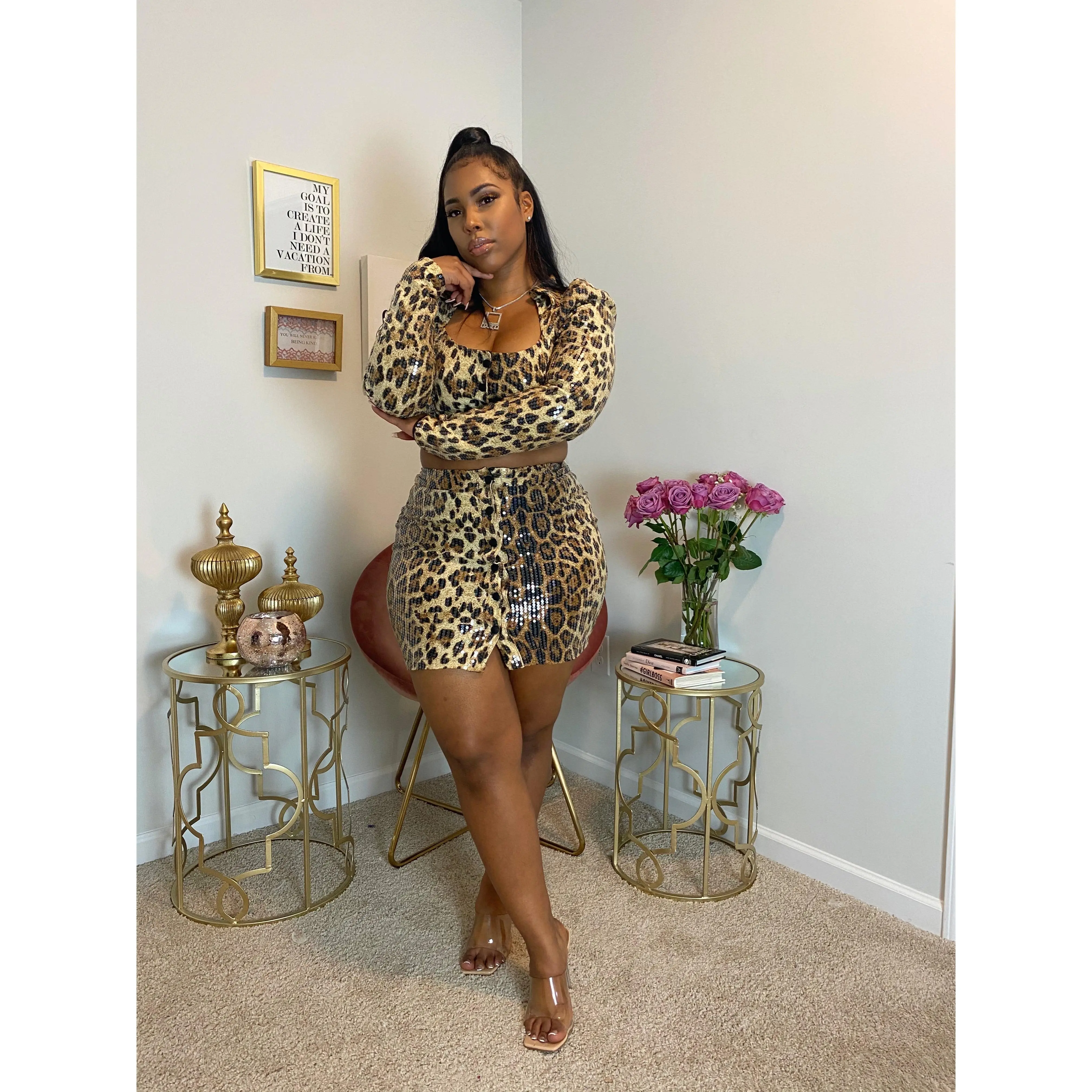 Sequin Cheetah Set