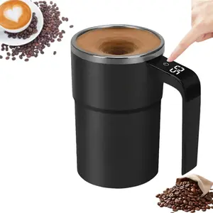 Stainless Steel Reusable Smart Self-Stirring Mug - Temperature Display, Rechargeable, Washable Multifunctional Drink Cup for Coffee, Milk