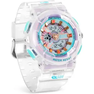 Women Watch for Women Teenagers Watch Outdoor  Digital  Analog Watches for Ladies Students with Stopwatch  Countdown Dual Display 7 Color LED Backlight