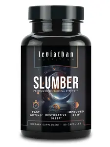 Leviathan Nutrition Slumber | Sleep Support Supplements for Deep and Calm Sleep with Melatonin, Magnesium, L-Theanine, 5-HTP, Zinc, Magnolia, Valerian Root & GABA  Men and Women (80 Capsules)