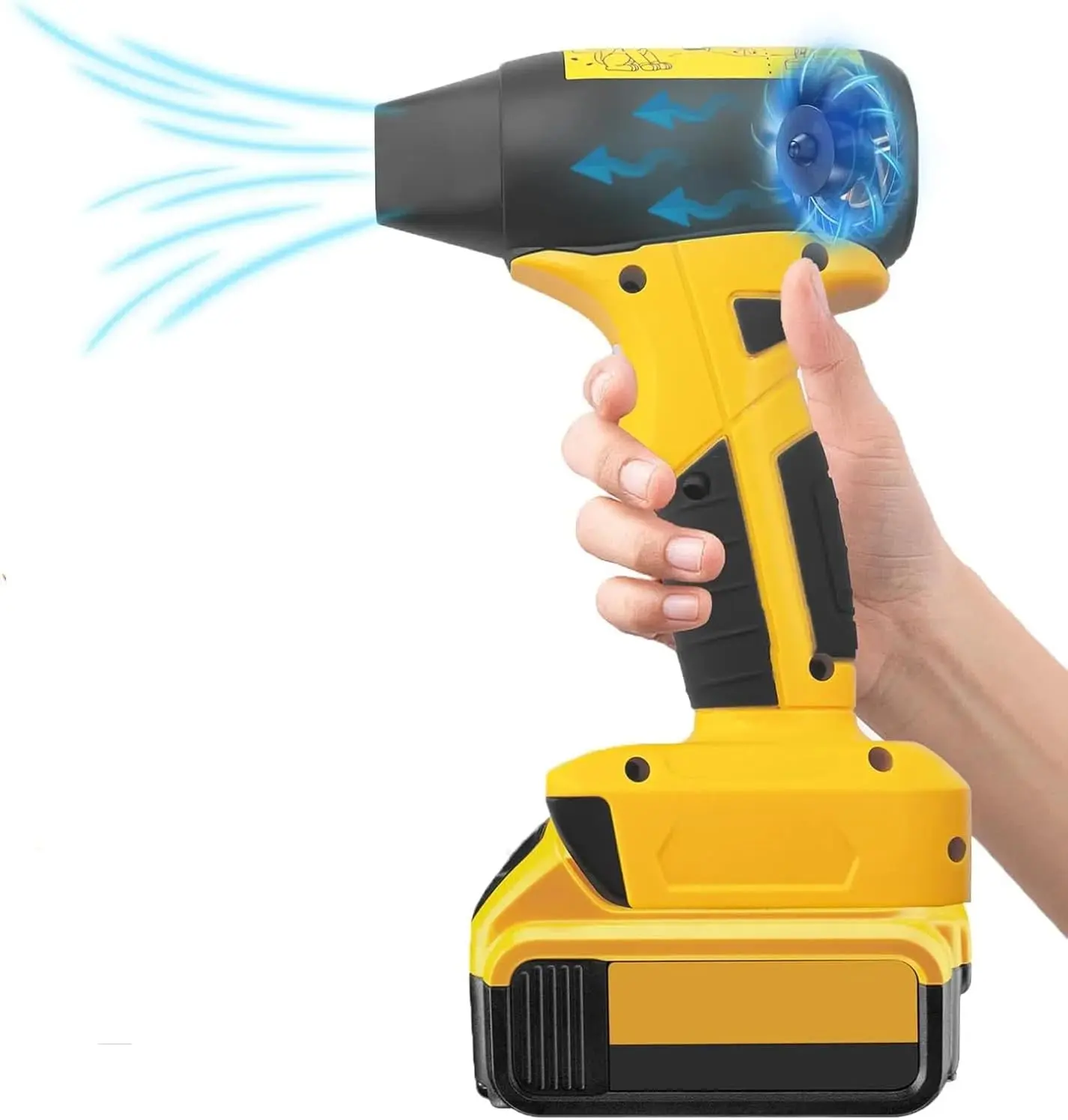 Dewalt 20V/18V Cordless Compact Mini Jet High Speed Blower, 130000 RPM 200W Super Power Multifunctional Jet Blower, Portable Handheld Air Duster with 4 Speeds, Lightweight Turbo Fan for Dewalt Max Lithium Battery (Tool Only)