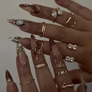 SHEDARES Amber Veil – Nude Jelly Base with Pearl & Metallic Details– Perfect for Night Out & Special Events