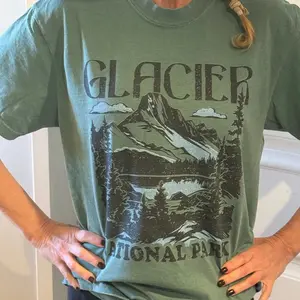 Glacier National Park Shirt, Vintage Montana Tshirt, 63 Parks T Shirt, Nature Graphic Tee, Outdoor Hiking Gift