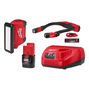 Milwaukee 2367-21NECK M12 ROVER Flood Light & USB Neck Light Kit (Open Box)