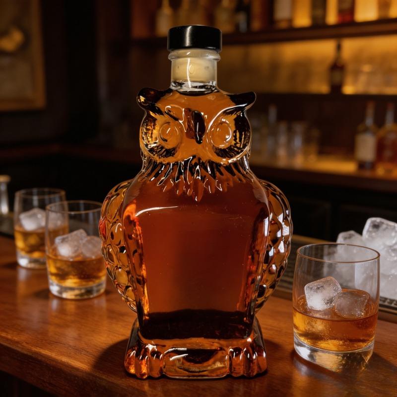 Eagle Shaped Glass Whiskey Decanter, Portable Creative Liquor Storage Bottle, Art Sculpture Ornament, Unique Christmas Gift for Men & Couples, Home Bar & Party Decor