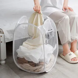 Large Portable Mesh Pop-up Laundry Basket, Laundry Basket, Foldable Dirty Clothes Storage Basket, Large Capacity Storage Basket