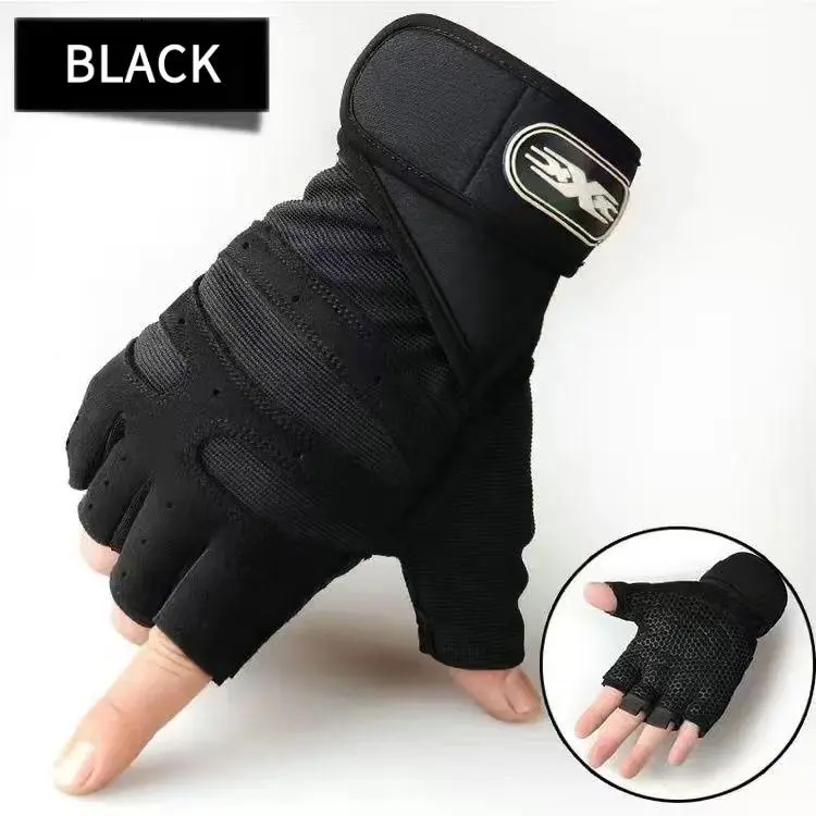 Adult Plain Half-Finger Sporty Gloves - Breathable, Non-Slip, Wear-Resistant with Palm Reinforcement, Protects Hands for Outdoor Sports Cycling, Ideal Gift for Active Friends, Biking