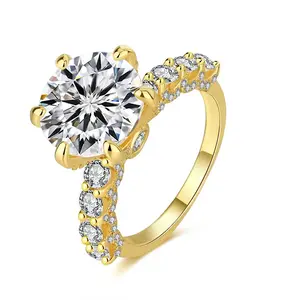 #34（Engagement Ring2/3/5CT）925 Sterling Silver Synthetic Moissanite Ring