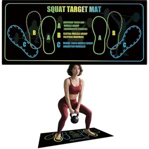 Exercise Mat Perfect for Squats, Leg and Ab Workouts, Squat guide mat, Squat Step Position, Squat Mat Knee Mat Lightweight and Portable for Men and Women