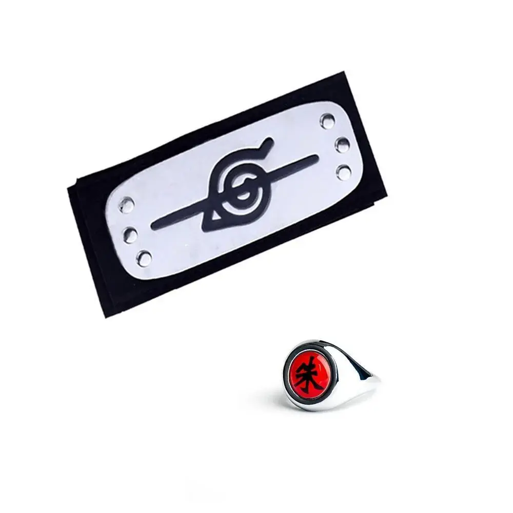 Ninja Cloud Pattern Cosplay Ring & Headband Set | Classic Character Themed Party Jewelry Prop Gift