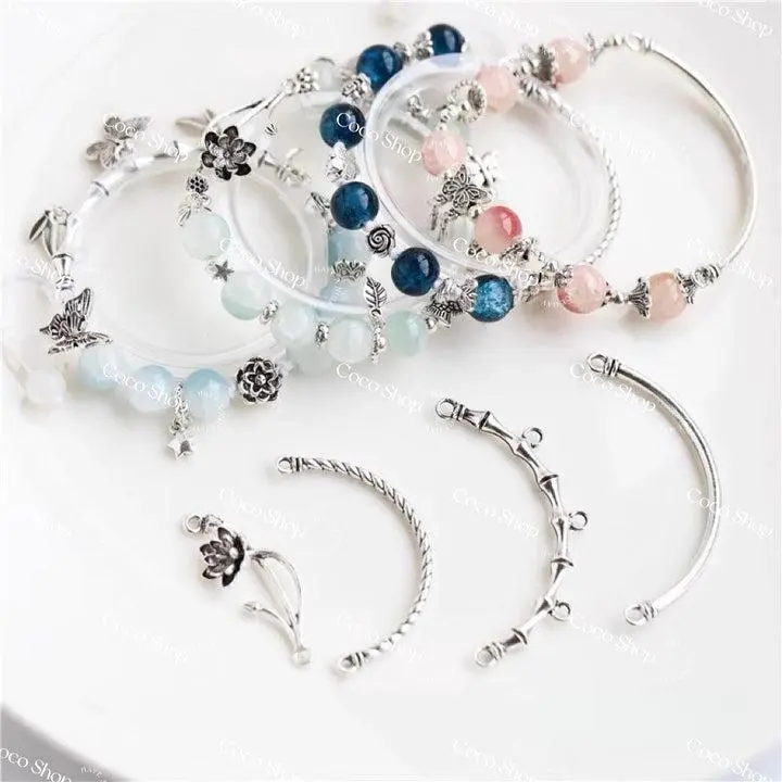 Jewelry Making Supplies Kit - 3oz Mixed Alloy Charms (Silver, Rose Gold, Bronze) with Animal, Bow Pendants, Beads, Silver Flexible Chains, Bracelet Jewelry for DIY Crafts, Charms for Bracelets, Smooth Finish, Endless Creative Possibilities, Jewelry Making
