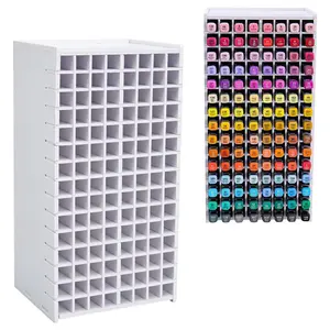 Marker Storage Organizer, Desktop Pen & Marker Holder for 120 Markers, Multifunctional Art Supply Organizer for Home School & Studio Use