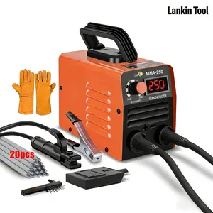 Lankin Tool Portable 110V Mini Welder Machine 250A ARC MMA IGBT Welder for Beginners with 20pcs Rod Tools & Hot Start Arc Force Anti-Stick Feature