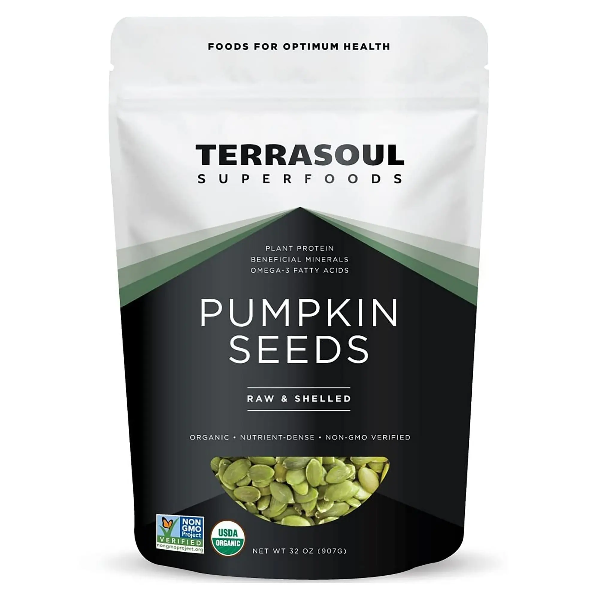 Terrasoul Superfoods Organic Raw Pumpkin Seeds, 2 lb Bag – Unsalted Pepitas, USDA Organic, Vegan, Non-GMO, Healthy Snack & Salad Topping