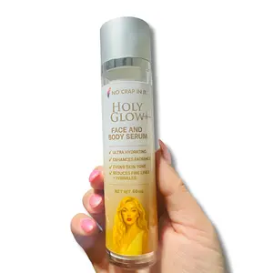 Holy Glow Serum - No Crap In It - Ultra Hydrating Face & Body Serum for Fine Lines Wrinkles Dry Skin Repair with Sweet Almond Jojoba & Vitamin E 50ml