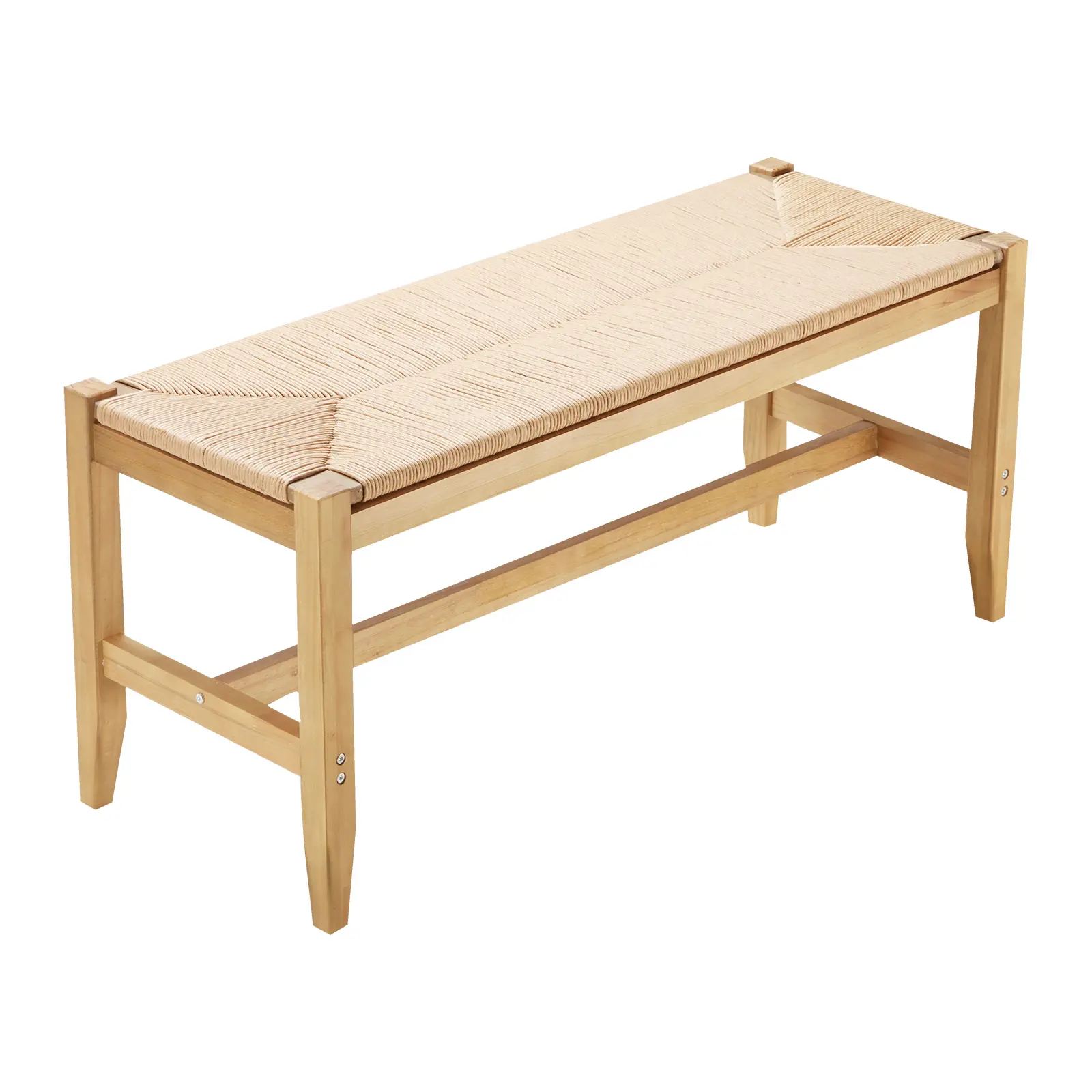 【summerfinds】VEVOR Rattan Bench, 40" Wooden Rattan Bench, Entrywway Bench with Oak Wood Legs, Bedroom End of Bed Boho Bench with Hand Woven Rattan, for Living Room, Kitchen