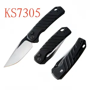 KS7551 folding knife, pocket knife, fruit knife, EDC multi-tool, aluminum alloy handle, D2 stainless steel blade, high-end quality, gift