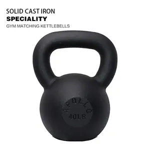 40LB  Powder Coated Cast Iron Kettlebell for Men and Women's Gym, Same Family Kettlebell  wide grip