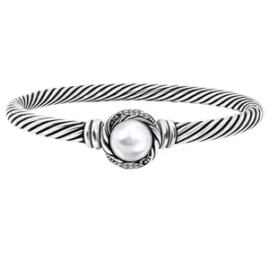 Ryqen Trendy Bracelet & Bangle Set Minimalist Layered Chain Cuff 60 mm Durable Fashion Accessory for Women Faith Wear Jewelry Christmas Gift with Pearl Centerpiece Christmas Gift