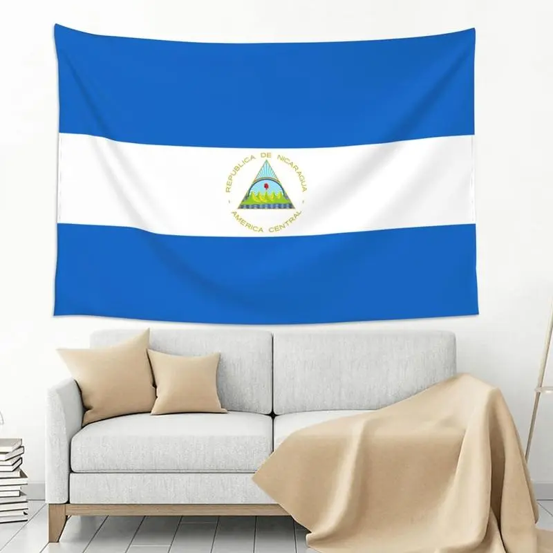 Nicaragua Flag Decorative Wall Hanging Tapestry (60x40 in Size) - Lightweight Home Decor for Bedroom, Outdoors