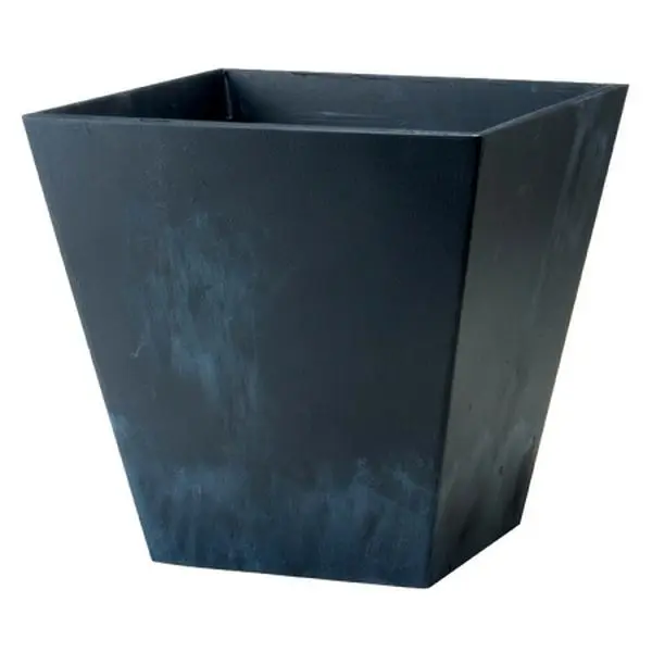 Novelty 12 in. Square Ella Black Planter