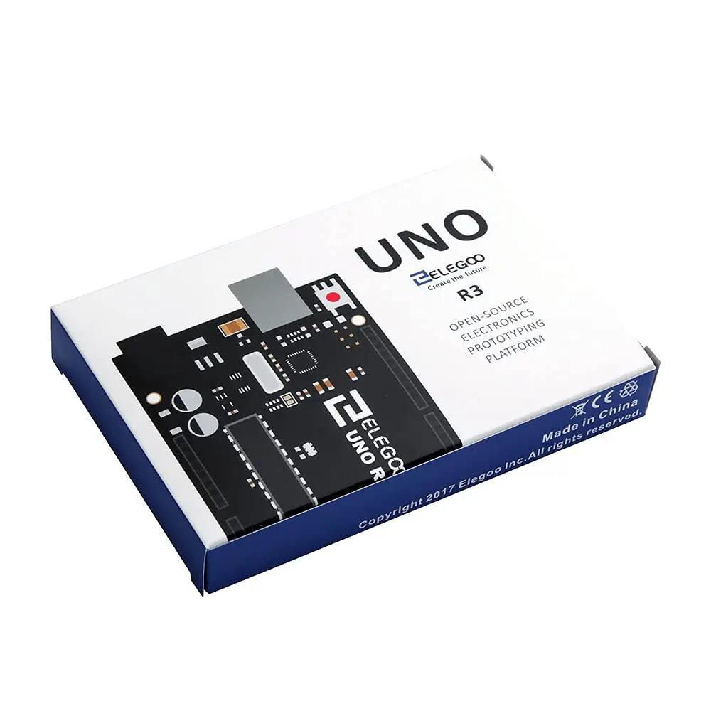 ELEGOO UNO R3 Microcontroller Board with ATmega328P, 16u2 Chip, ROHS Compliant Design, Arduino-Compatible USB Cable for Single Board Computer Prototyping Projects