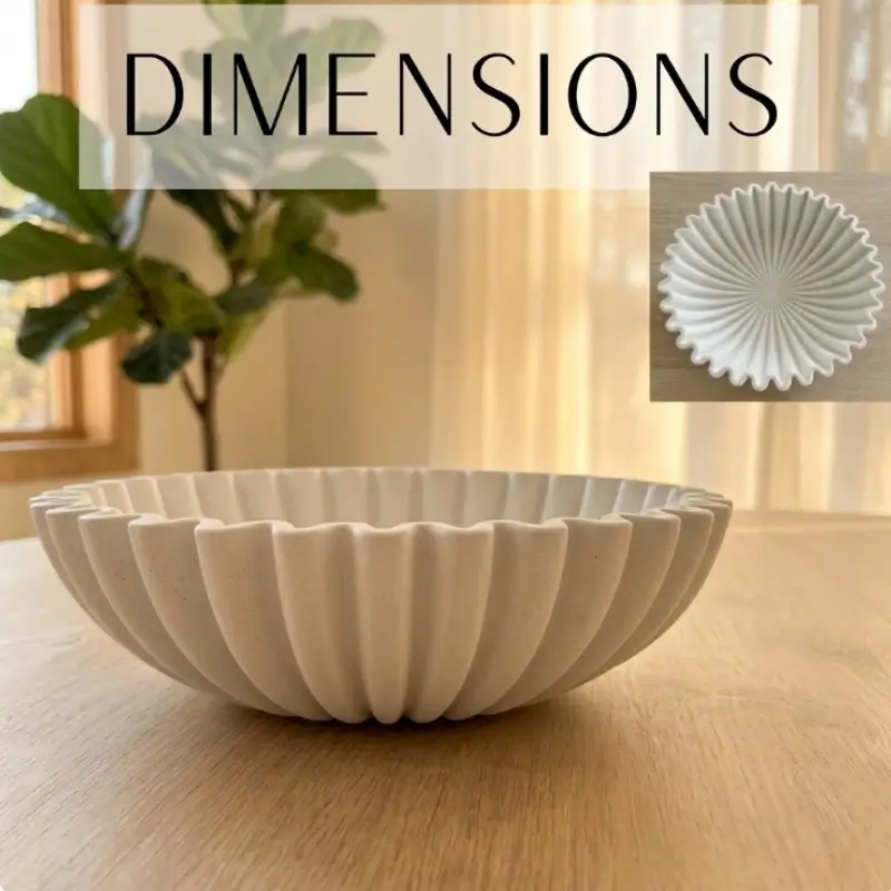 Large Decorative Bowl, Stylish Ruffle & Fluted Design, Perfect for Home Decor, Ideal Gift for Birthdays & Graduations, Decorative Bowls for Home Decor