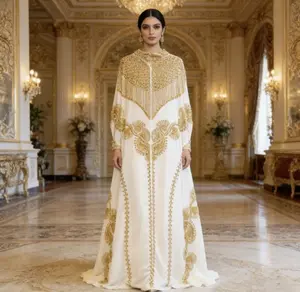 New Luxury Diamond Beaded Gown Modest Evening Dress