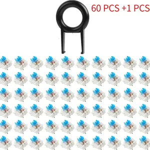 Mechanical Keyboards Keys Set with Tool, 60 or 90 Keyboard Keys and Remover Tool, Blue Switches, Ideal for Typists and Keyboard Enthusiasts