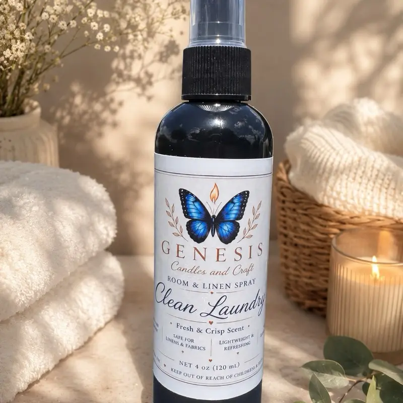 Clean Laundry Room & Linen Spray - All-Purpose Fabric Freshener for Home Linens, Laundry Spaces