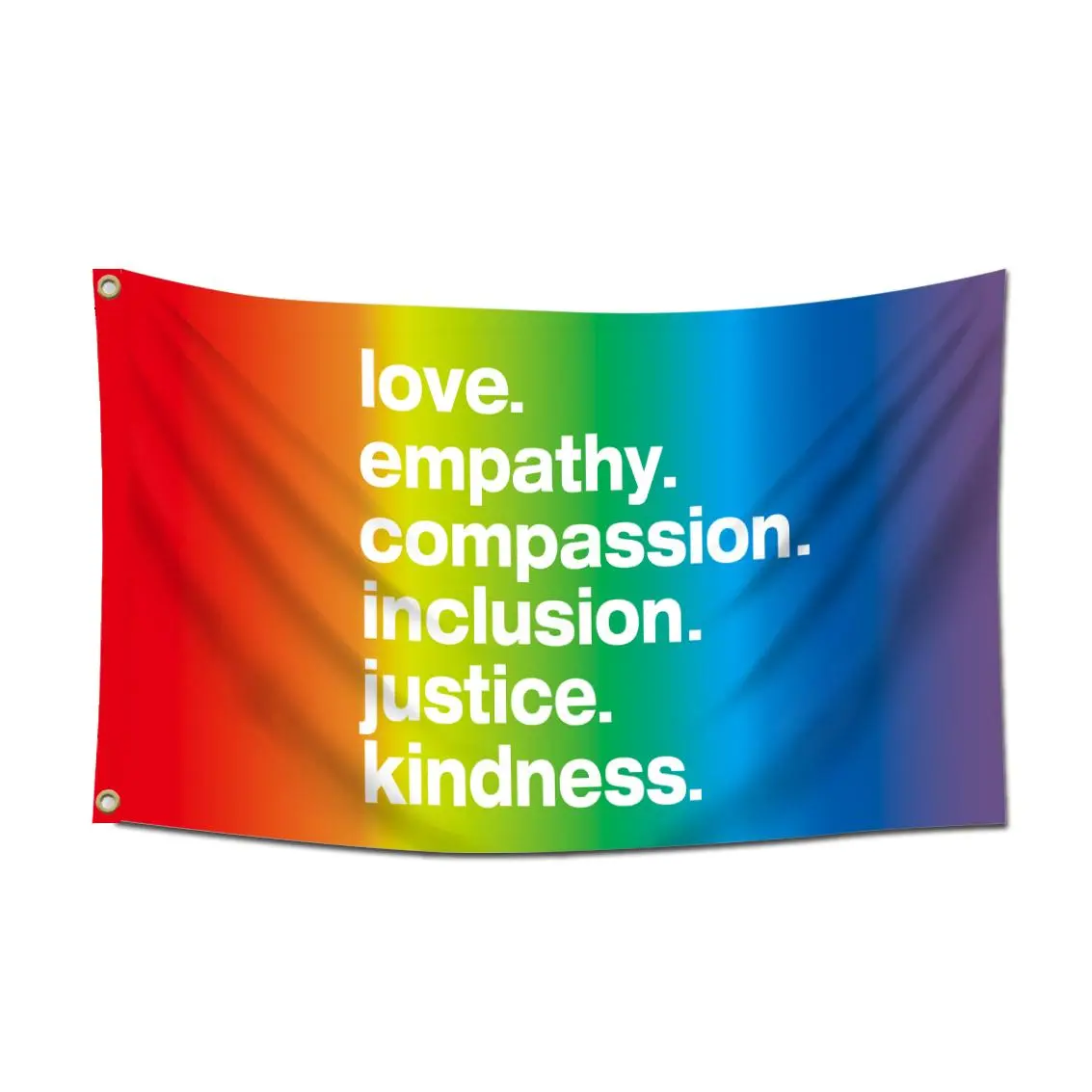 LGBTQ+ Community Pride Rainbow Flag, Colorful Kindness Design Flag, Outdoor Backdrop for Party, Festival & Decorations Supplies, Party Decorations Banners