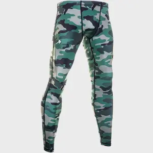 Men's Camo Compression Sports Leggings, Breathable Quick-Dry Tights for All-Season Workouts and Muscle Support, Male