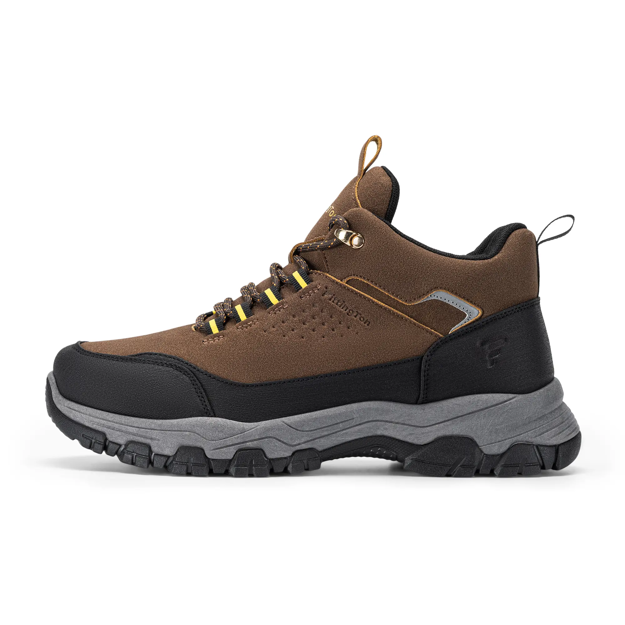 FITTINGTON Men's Hiking Ankle Boots, Outdoor Walking Shoes with Scratchproof Durable & Comfy Upper Design, Arch Support, Padded Ankle Collar, Protective Toe Guards, Dual-Density PVC Outsole, Enhanced Safety Features