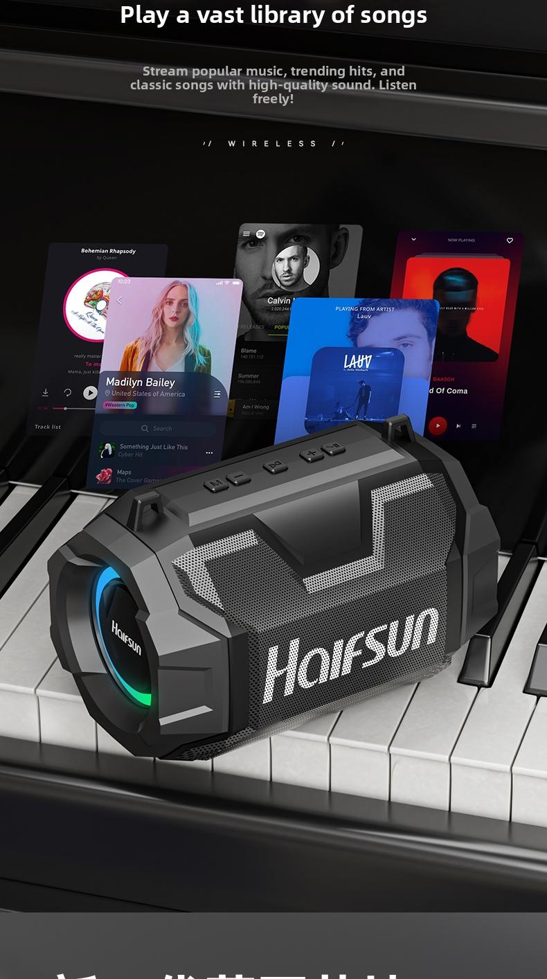 Claison T9 min Outdoor speaker, supports parallel connection, compatible with multiple devices, rgb ambient light, portable and suitable for outdoor use.