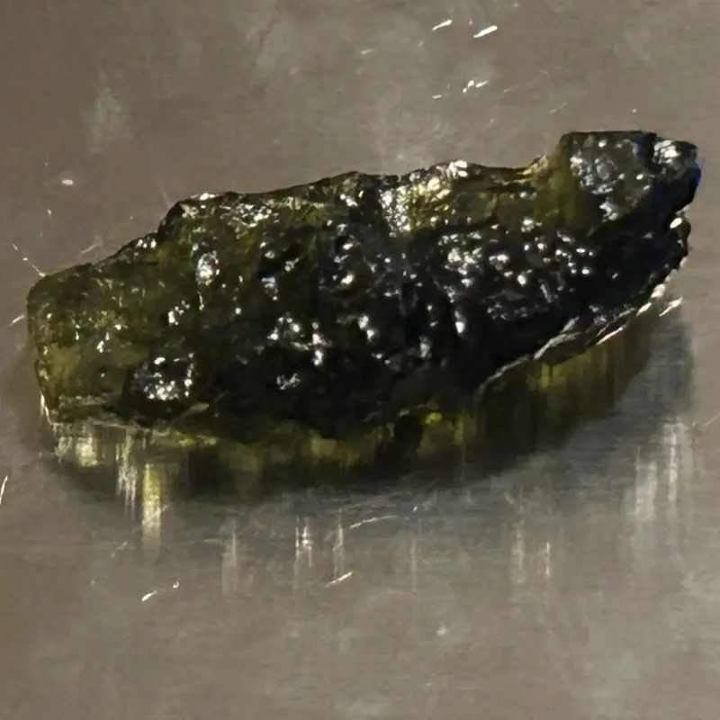 Genuine Raw Czech Moldavite Tektite Space Pickle– 1.6g Pristine Chlum Collector Grade... random crystals