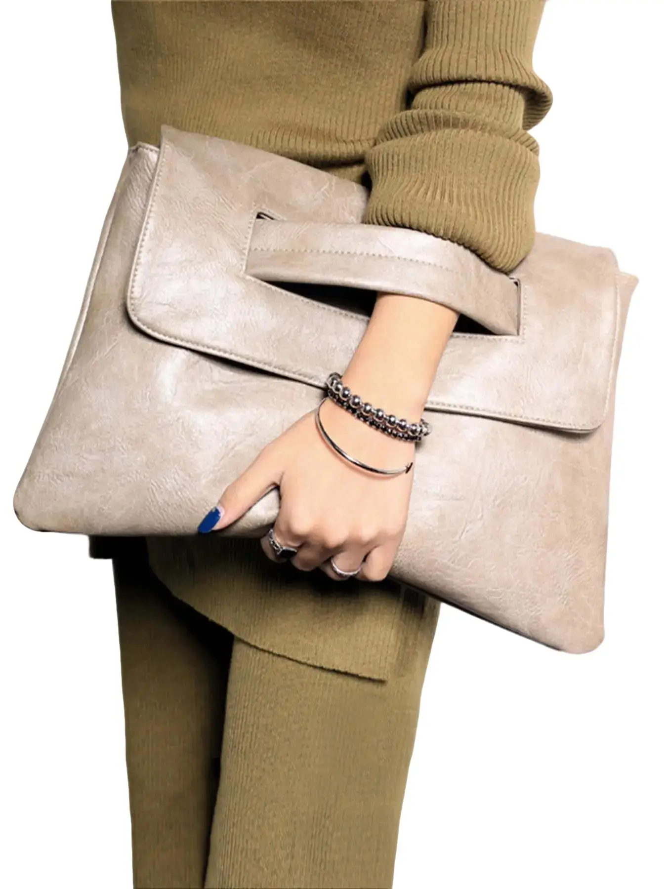 Durable Women's Solid Color Envelope Clutch, Elegant Clutch, Gifts for Girlfriend, Fashionable Large Capacity Clutch Bag for Work, Casual Trendy Vers