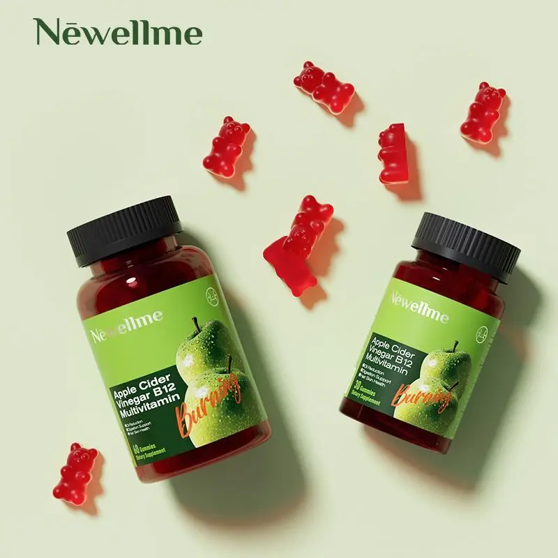 Newellme Apple Cider Vinegar Gummies Formulated to Support Normal Energy Levels - ACV Gummies W/VIT B12 Dietary Edible Fitness
