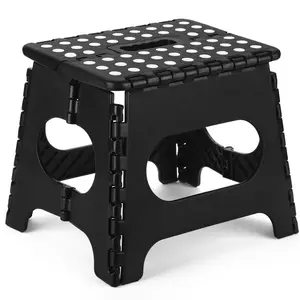 11-Inch Thick Anti-Slip Foldable Step Stool, Portable Lightweight Small Folding Bench with Handle, Ideal for Kitchen, Camping, Picnics