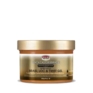 AFRICAN PRIDE BLACK CASTOR MIRACLE BRAID, LOC & TWIST GEL, 8OZ