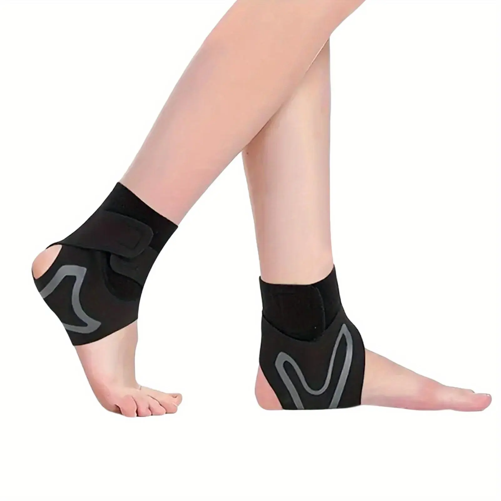 1 Pair Adjustable Compression Ankle Guard - Breathable Elastic Ankle Sleeve For Sports Injury Protection, Fitness Training Healthcare Tool Support Black-M Medical Accessories Knee Brace