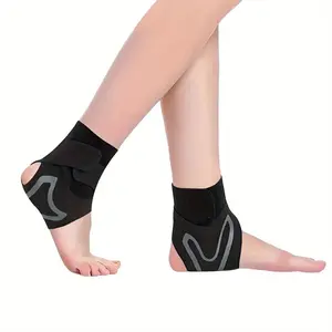 1 Pair Adjustable Compression Ankle Guard - Breathable Elastic Ankle Sleeve For Sports Injury Protection, Fitness Training Healthcare Tool Support Black-M