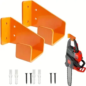 Chainsaw Stand, Wall Mount Display Rack for Garden Garage, Includes Anchors and Screw Kit, Durable Chainsaw Holder