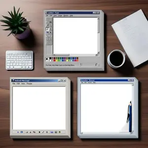Portable Sticky Note, 3 Counts/set Self Stick Note Pad, Retro Computer Paint Pad, Office Desk Accessories, Note Pad for Home Office School Student, Office Stationery Supplies