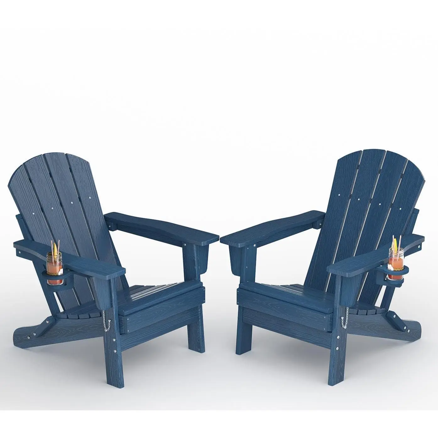 Embossed wood grain - with cup holder - navy blue 2-pack