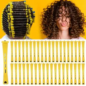 40-Piece Premium Curling Iron Set with Cold Wave Hair Rollers - Haircare Tool for Natural Hair Elastic Curls - Professional Home Styling for Salon-Grade Looks, Curling Hair Rollers