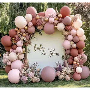 Dusty Rose  Balloon Arch Kit Double Stuffed Mauve Light  Matte Blush Nude Boho Balloon Garland for  Shower Birthday Bridal Wedding Mothers Day Party Decoration