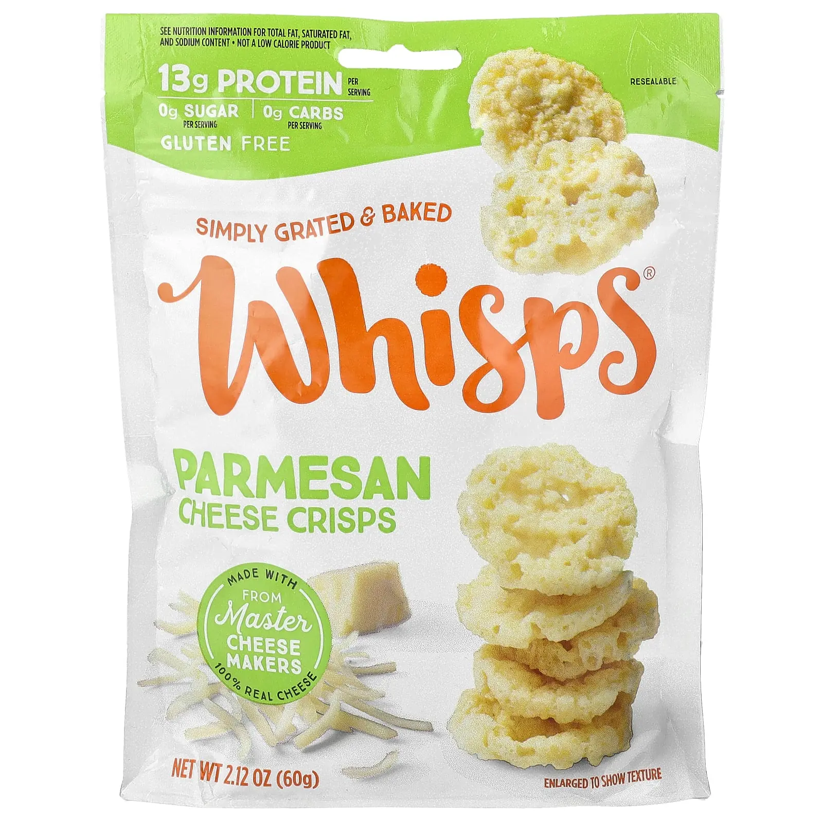 Whisps Cheese Crisps, Parmesan, 2.12 oz (60 g) Whisps Cheese Crisps, Parmesan, 2.12 oz (60 g)